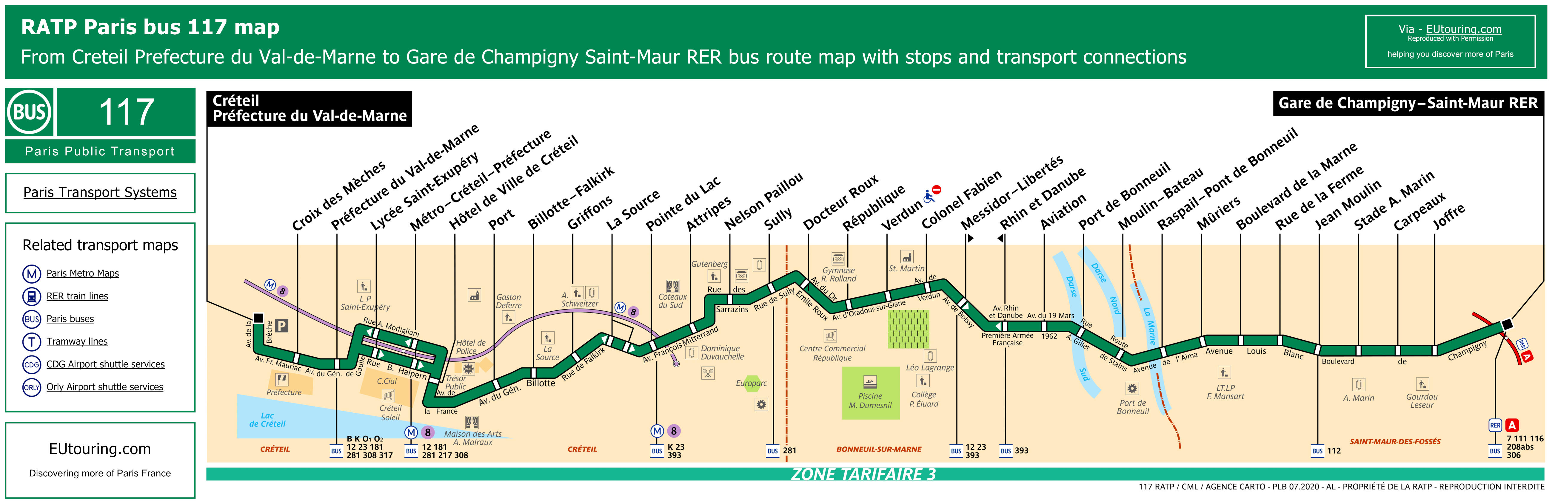 ratp route maps for paris bus lines 110 through to 119