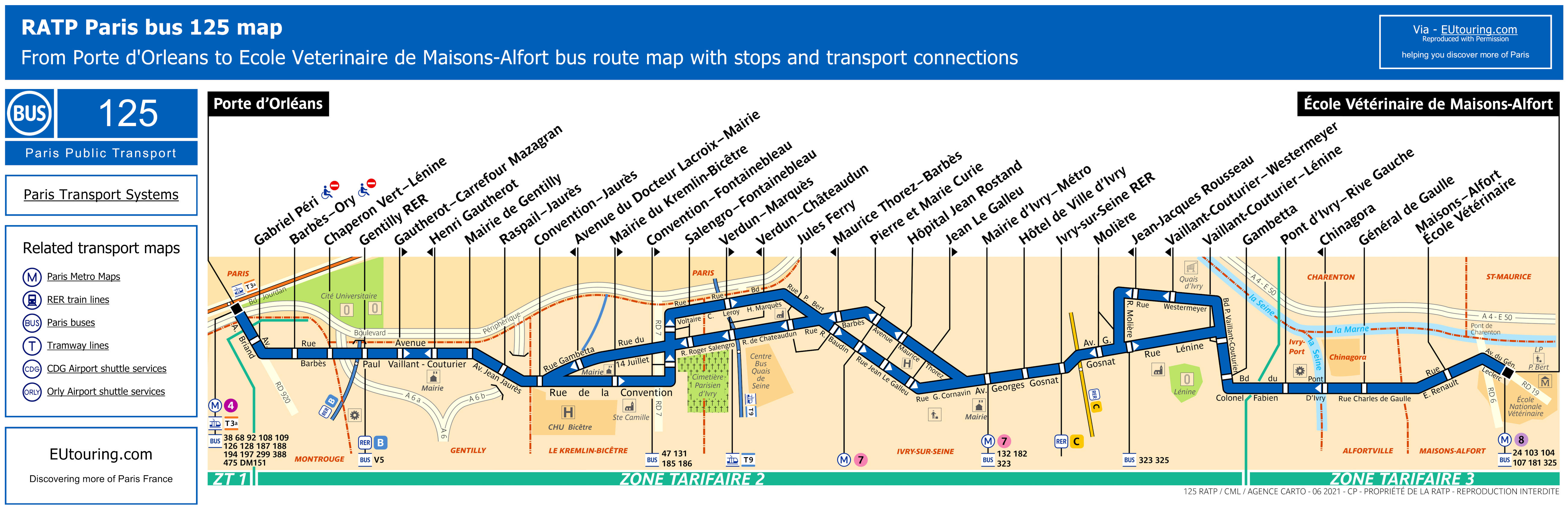 ratp route maps for paris bus lines 120 through to 129