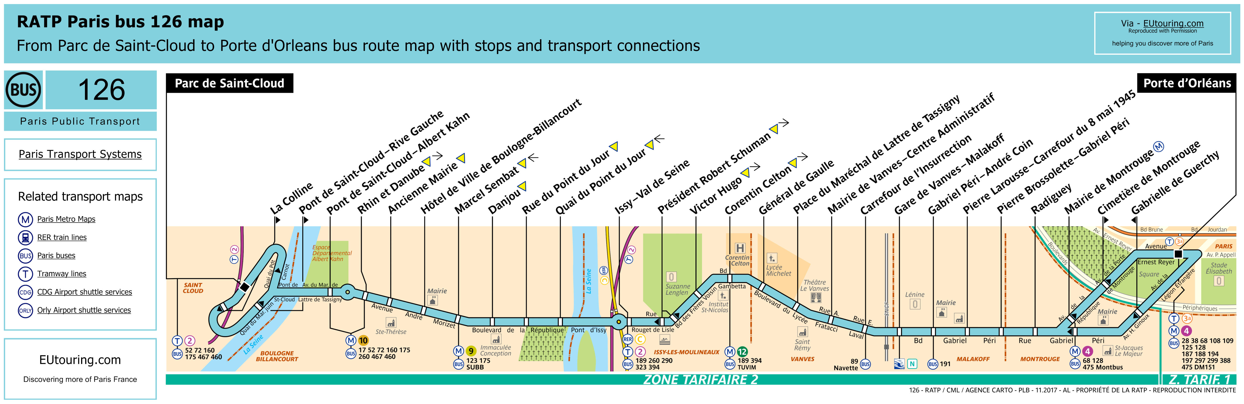 ratp route maps for paris bus lines 120 through to 129
