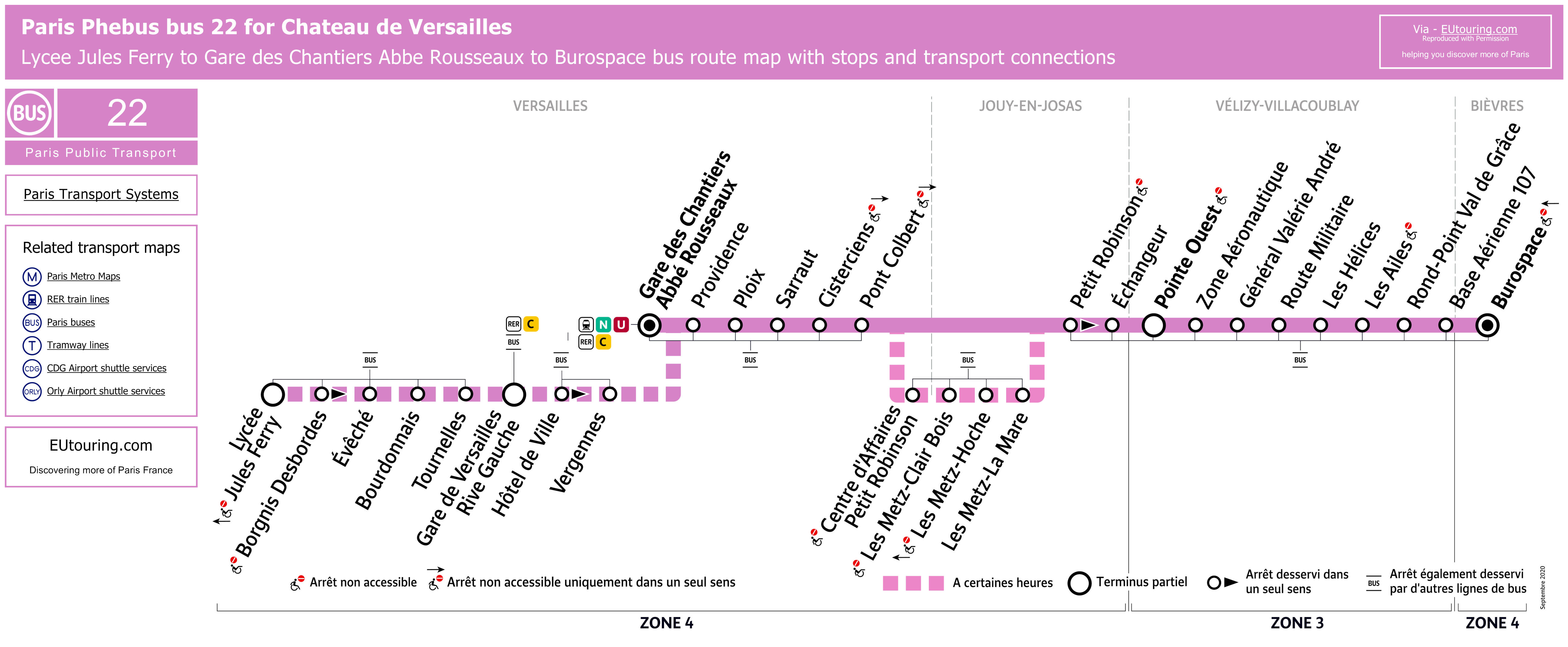Paris bus maps and timetables for bus lines 20 to 29