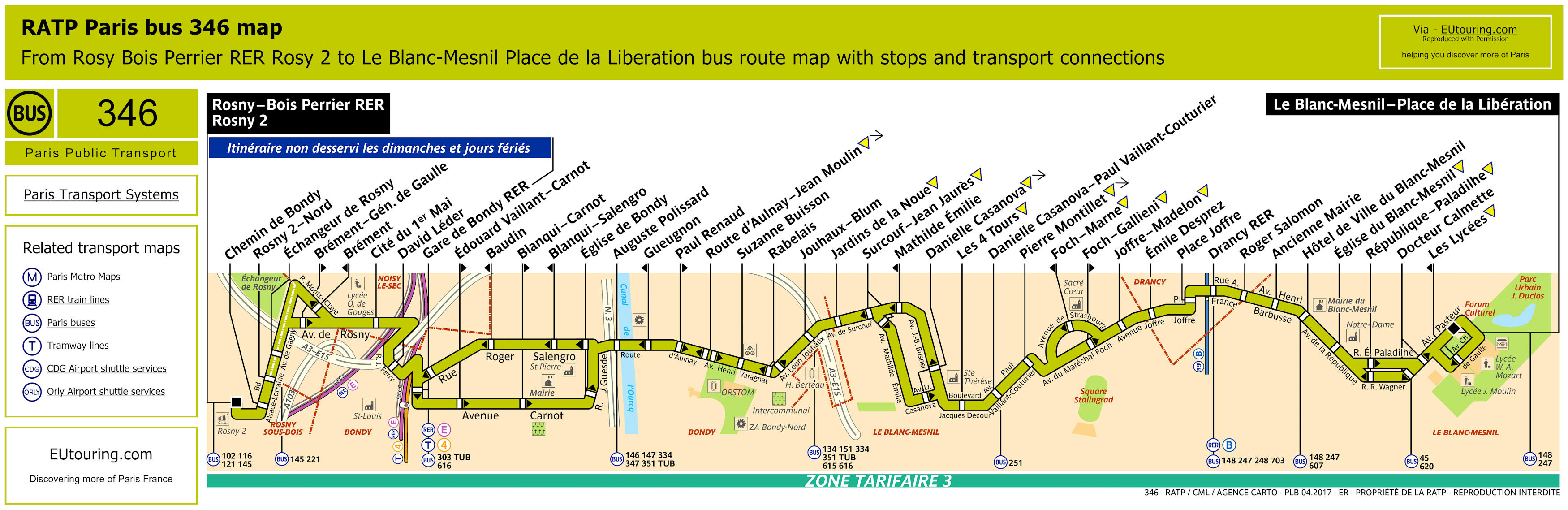 Paris bus 346 route maps available.