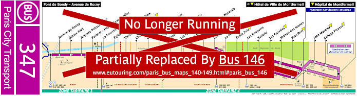 Paris Bus Line 347 Map With Stops And Connections