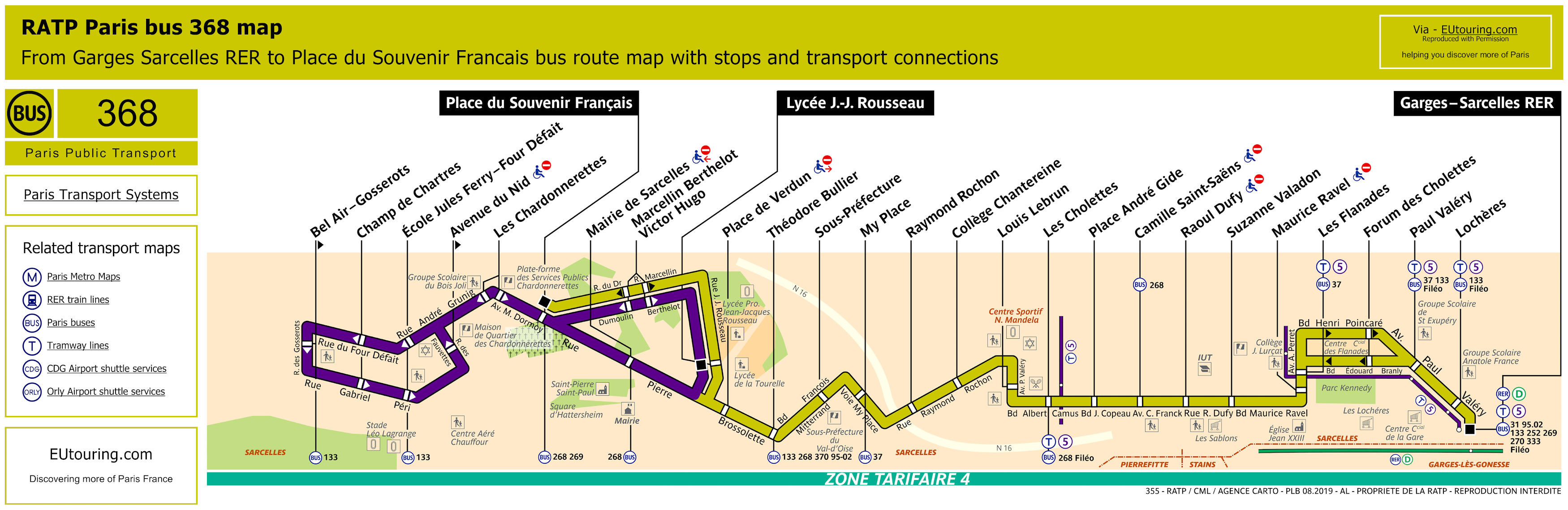 RATP Bus Line 368 map - Image.