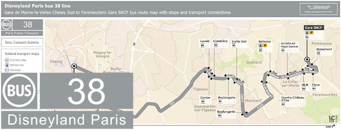 Disneyland Paris bus 38 timetables and map