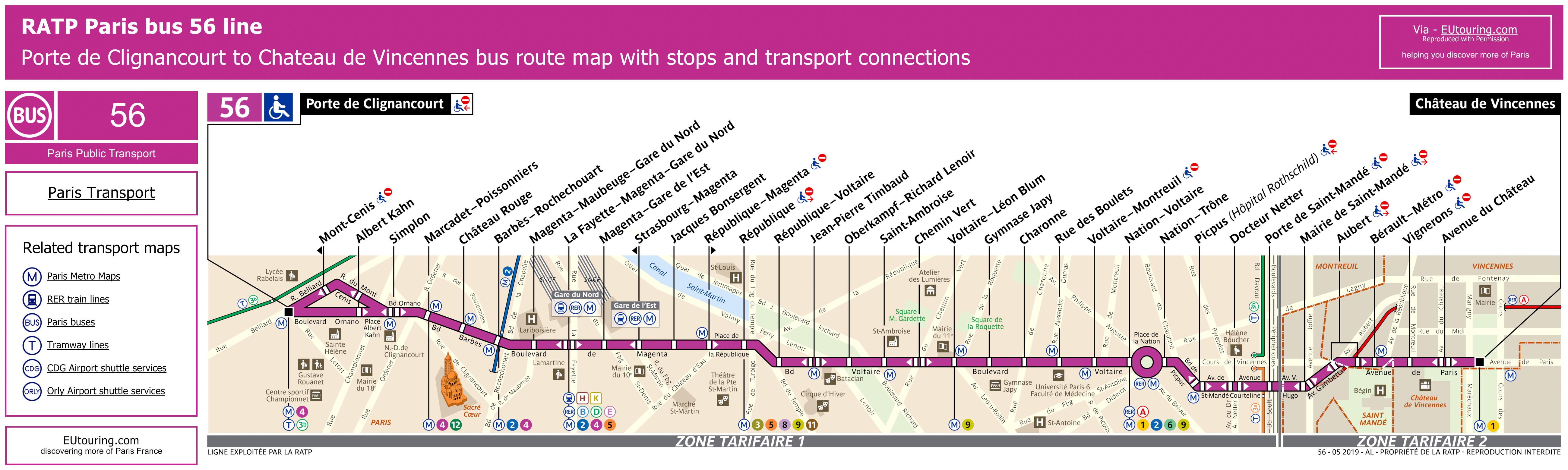 Donker worden tiener Gewoon overlopen Paris bus maps and timetables for bus lines 50 to 59