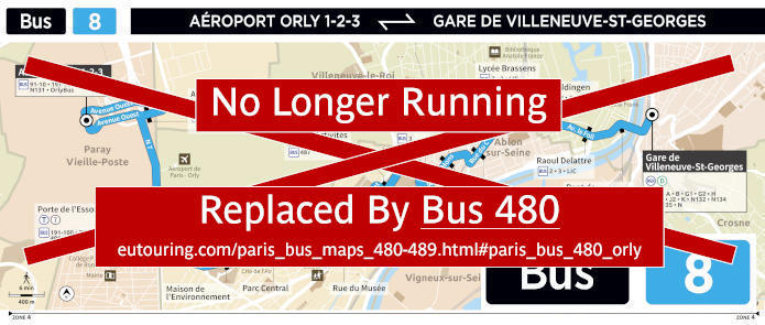 Keolis Paris Bus Line 8 Map With Stops, Connections And POI