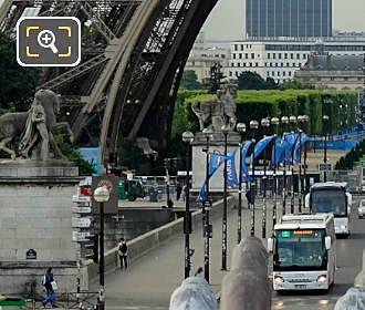 Paris buses at Eiffel Tower