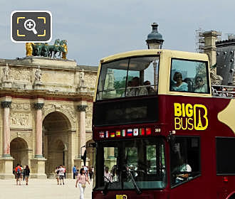 Paris BigBus tour bus at Arc de Triomphe du Carrousel