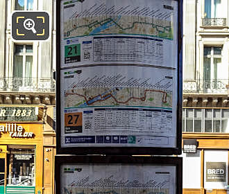 Opera 21, 22, and 29 bus stop Rue Auber