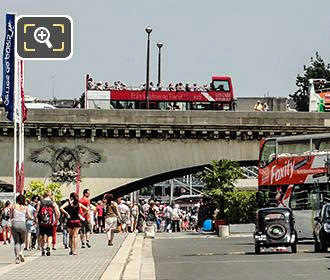 Paris tourist buses at Pont d'Iena