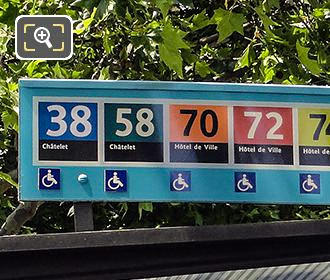 Paris RATP bus stop disabled signs