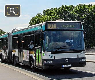 Paris RATP bus on Pont d'Austerlitz