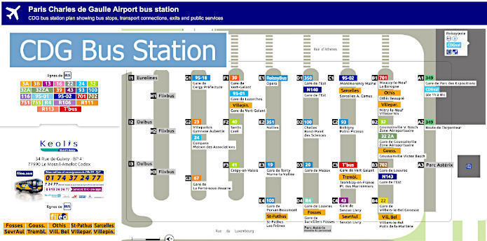 CDG Airport bus station plan