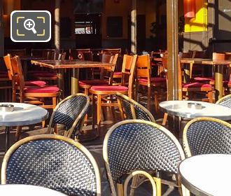 Tables and chairs in Le Comptoir du Pantheon