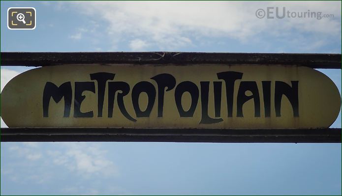 Metropolitain sign Denfert-Rochereau Metro entrance