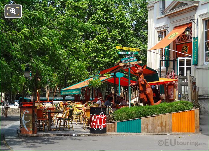 Outside terrace of Cafe Oz Australian bar and restaurant