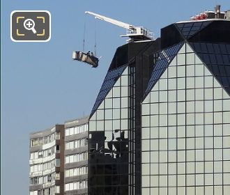 Paris workers on gondola