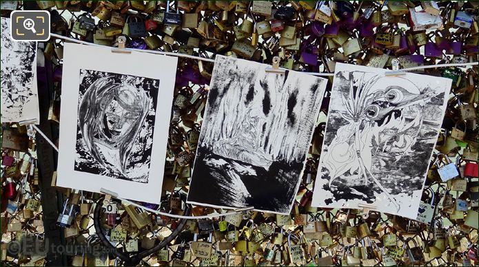 Artists sketches on Pont des Arts