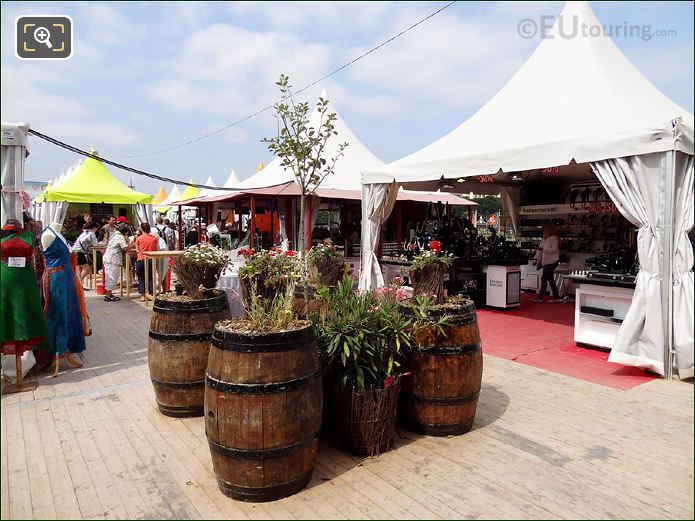 Wine barrels on display