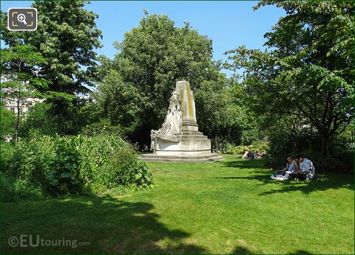 Tourists having picnic in Square Claude-Nicolas Ledoux