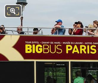 Tourists on Big Bus Tour Paris