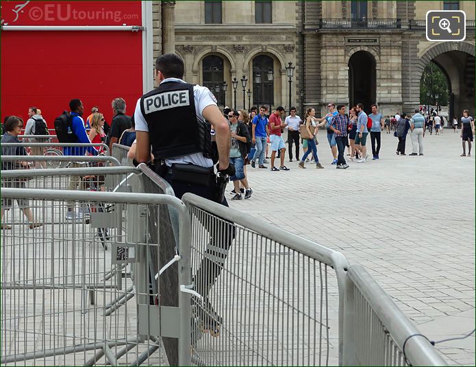 Paris Police on roller blades Musee du Louvre