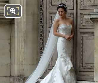 Wedding photos within Cour Carree of The Louvre