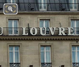 Hotel du Louvre front facade sign