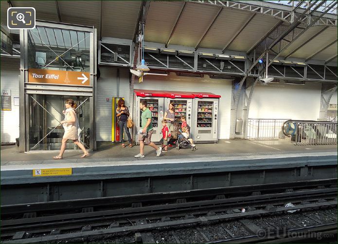 Paris Metro train tracks and platform