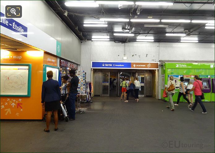 Inside a Paris Metro station