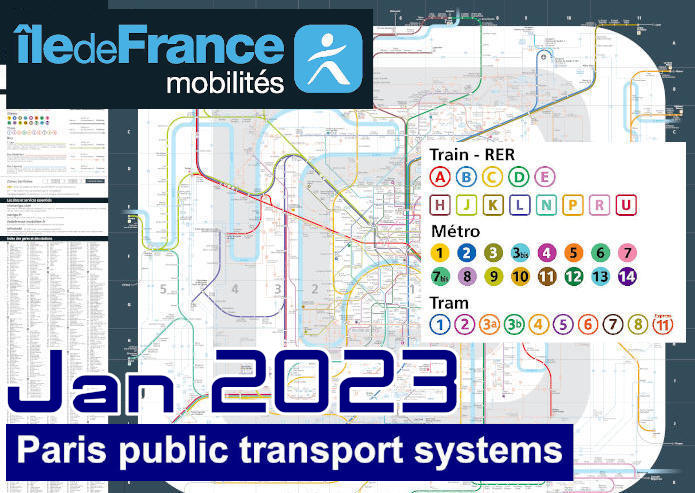 Main Paris public transport map