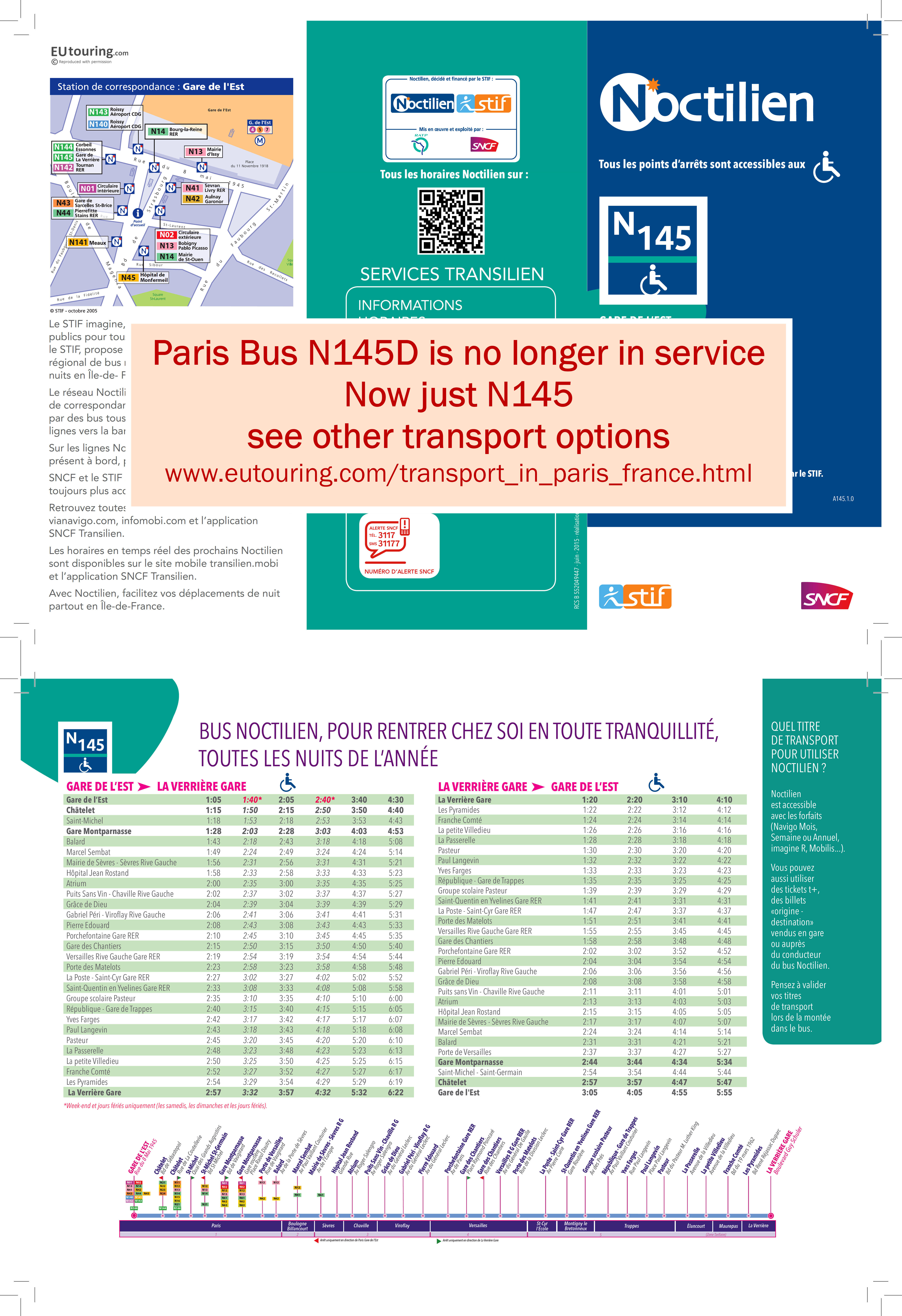 Noctilien bus maps for Paris night bus lines N140 to N149