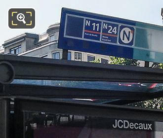 Paris Noctilien night bus stop Avenue des Champs-Elysees