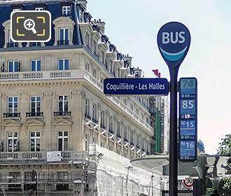 Paris Noctilien night bus stop Coquilliere Les Halles