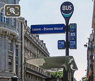 Paris Noctilien night bus stop Louvre Etienne Marcel