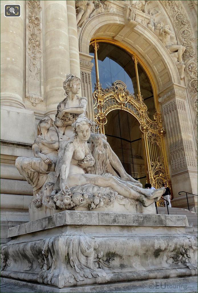 Petit Palais statue by golden doorway