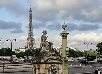 Place de la Concorde view of Eiffel Tower