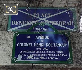 Avenue de Colonel Henri Rol-Tanguy sign