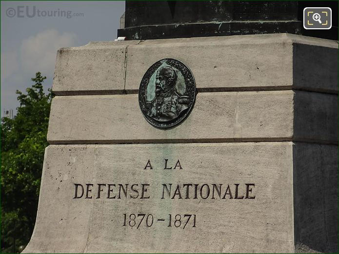 Pedestal inscription Lion of Belfort Statue