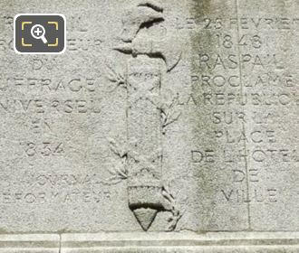 North side inscription Francois-Vincent Raspail monument