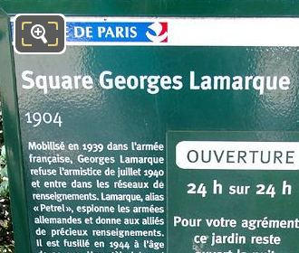 Tourist info board Square Georges Lamarque