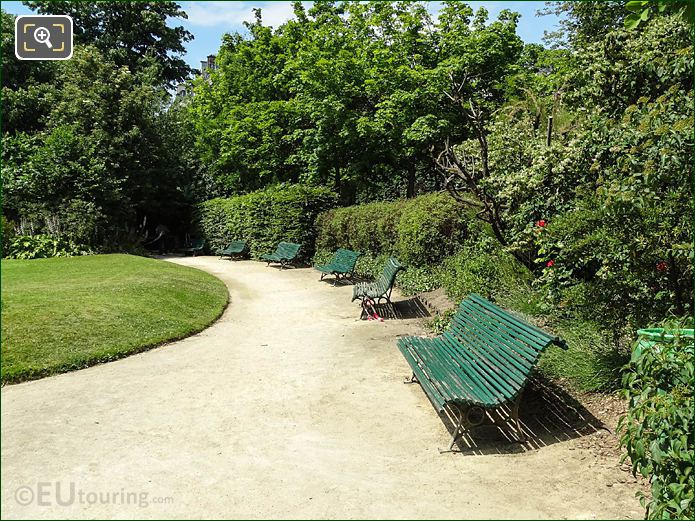 Park benches in Square Claude Nicolas Ledoux