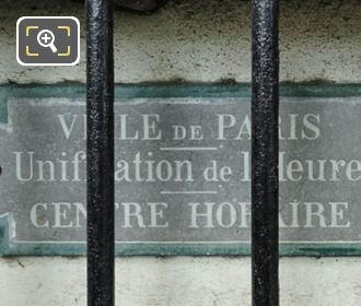 City of Paris Unification plaque on west Barriere d'Enfer