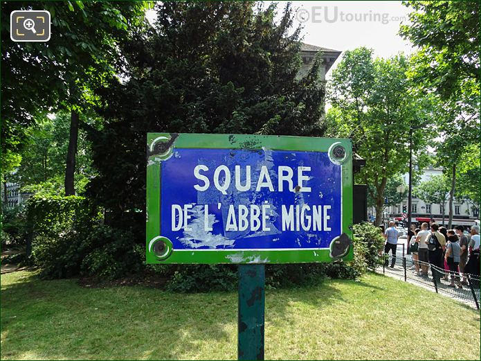 West side name plaque Square de l'Abbe Migne