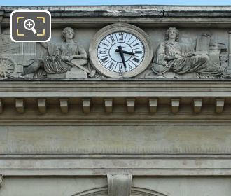 Gare Denfert-Rochereau top pediment sculpture and clock