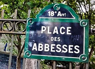 Place des Abbesses street sign