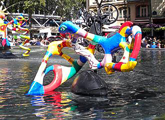 Niki de Saint Phalle sculpture at Place Igor Stravinsky