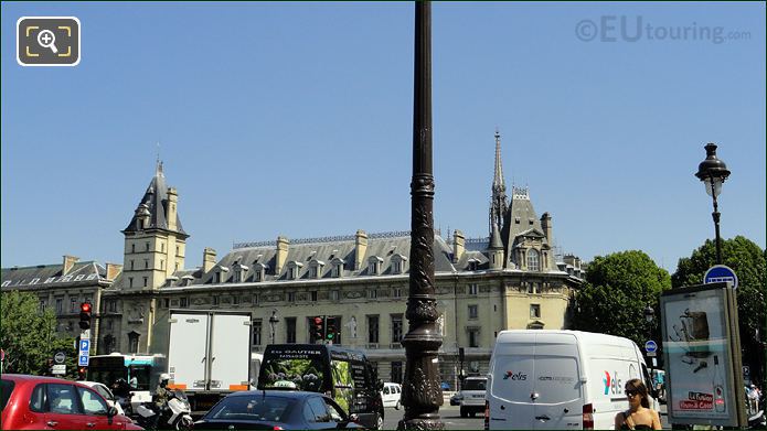 Traffic at Place Saint Michel square in Paris