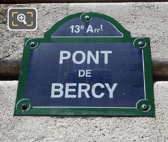 Pont de Bercy plaque