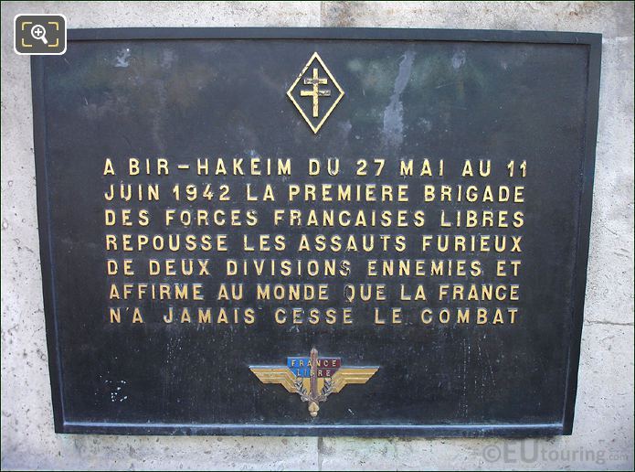 Plaque on the Pont de Bir-Hakeim
